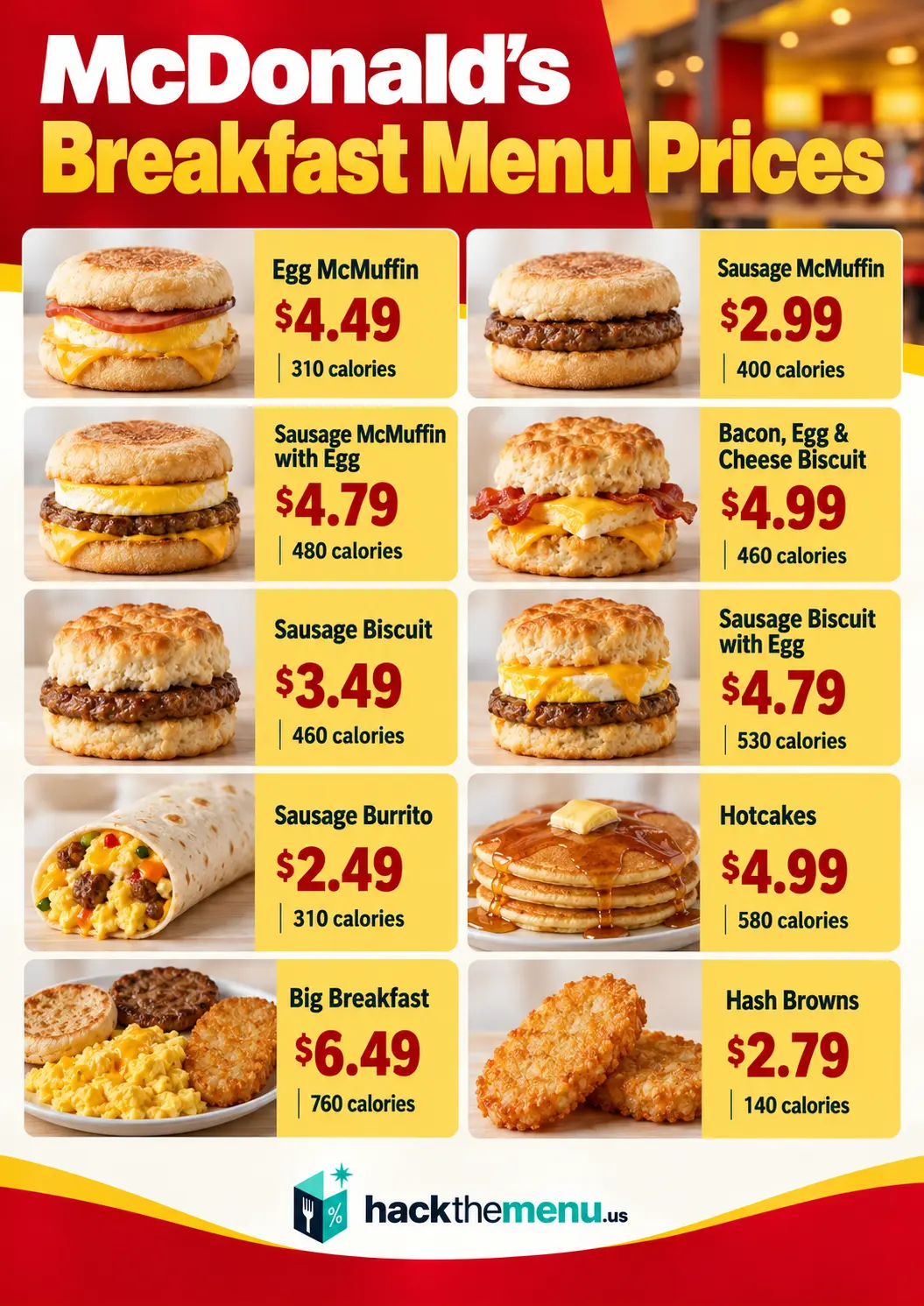 McDonald’s Breakfast Menu
