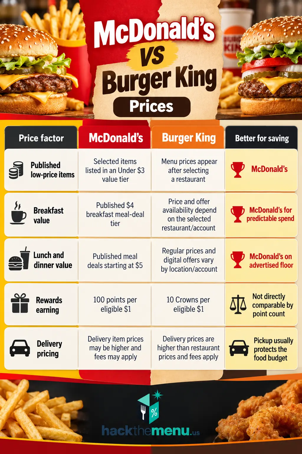 McDonald’s vs Burger King Price