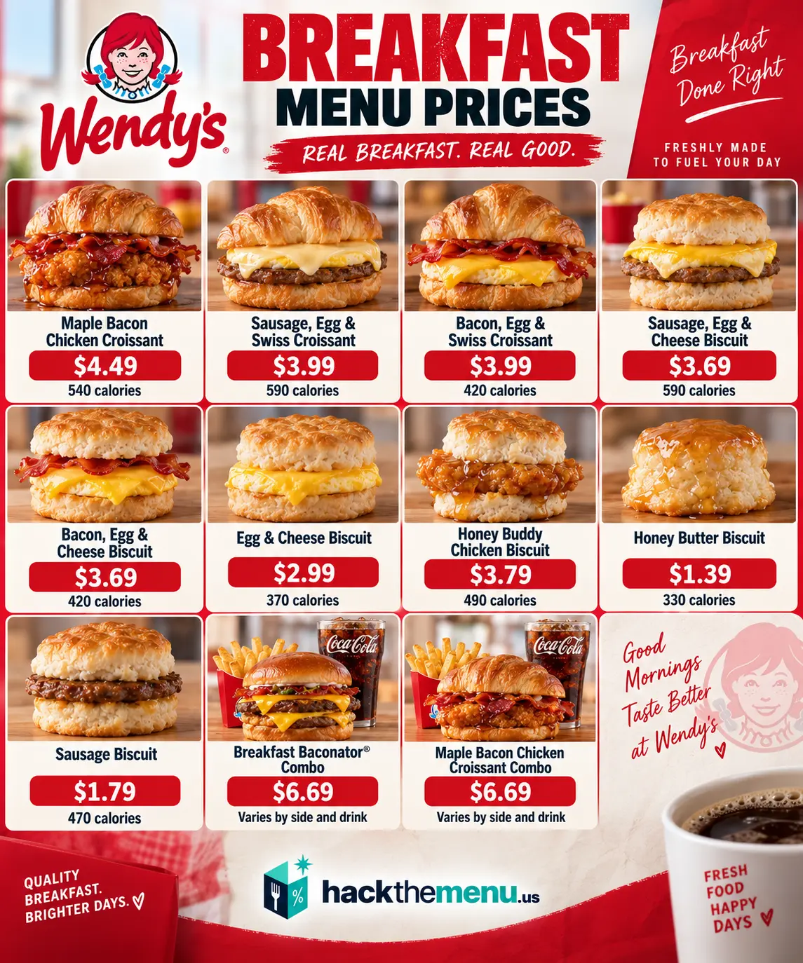 Wendy's Breakfast Menu Prices