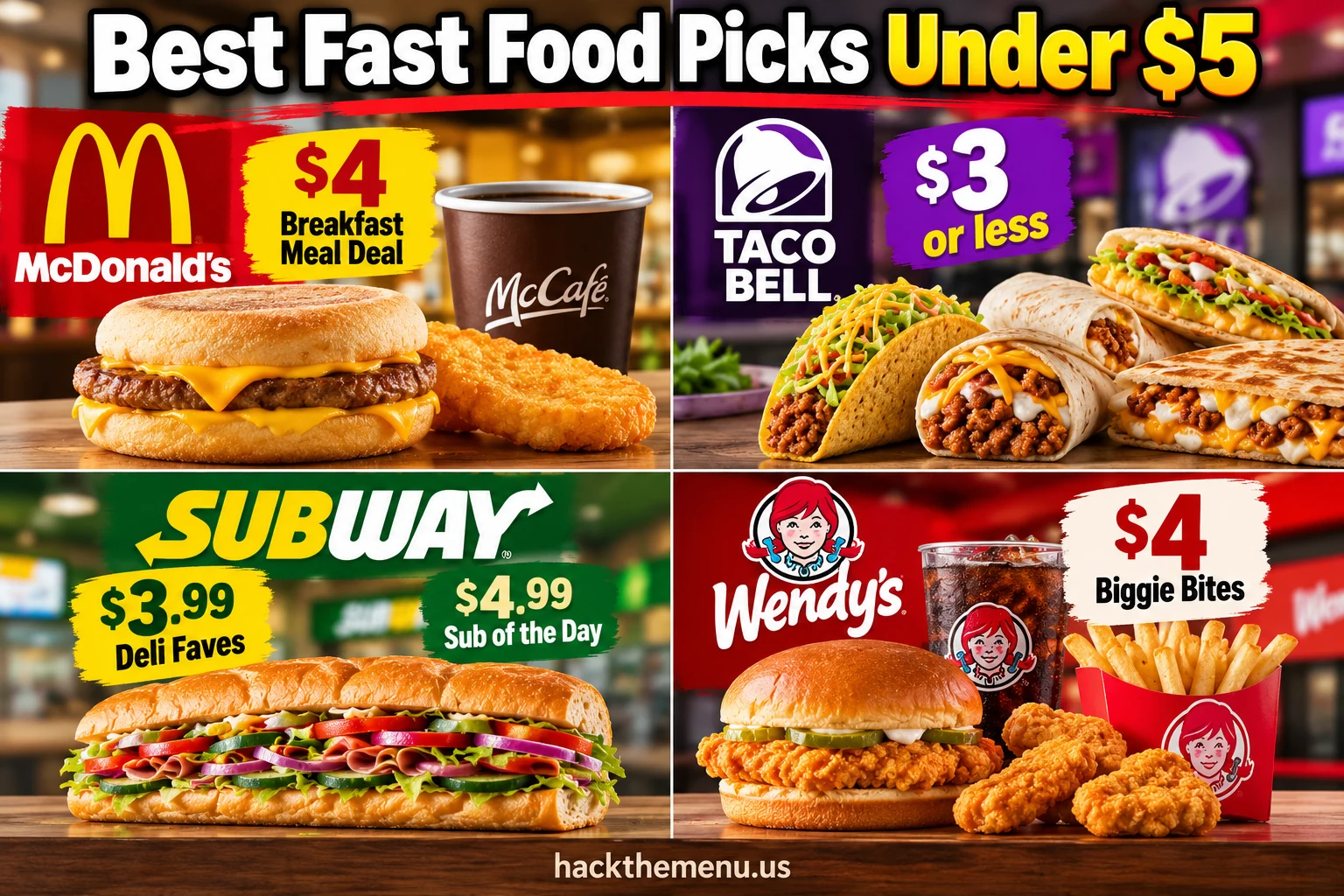 Best Fast Food Meals Under 5 Picks infographic