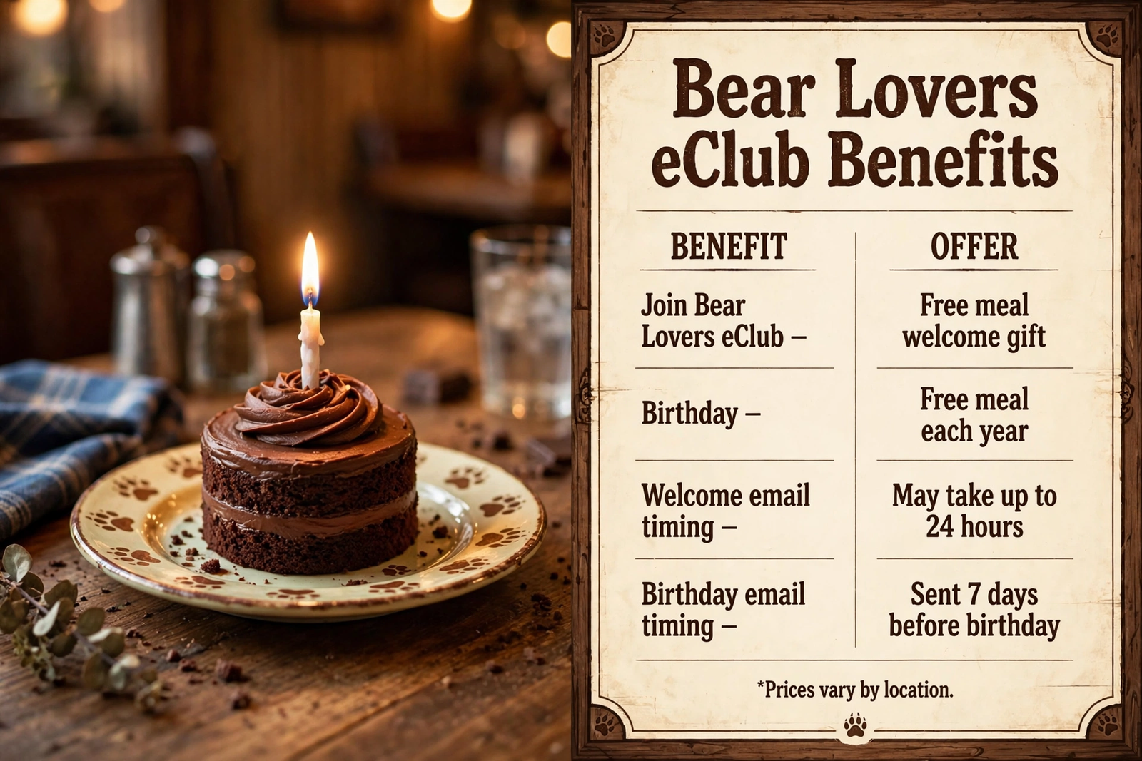 Black Bear Diner menu table 17 infographic