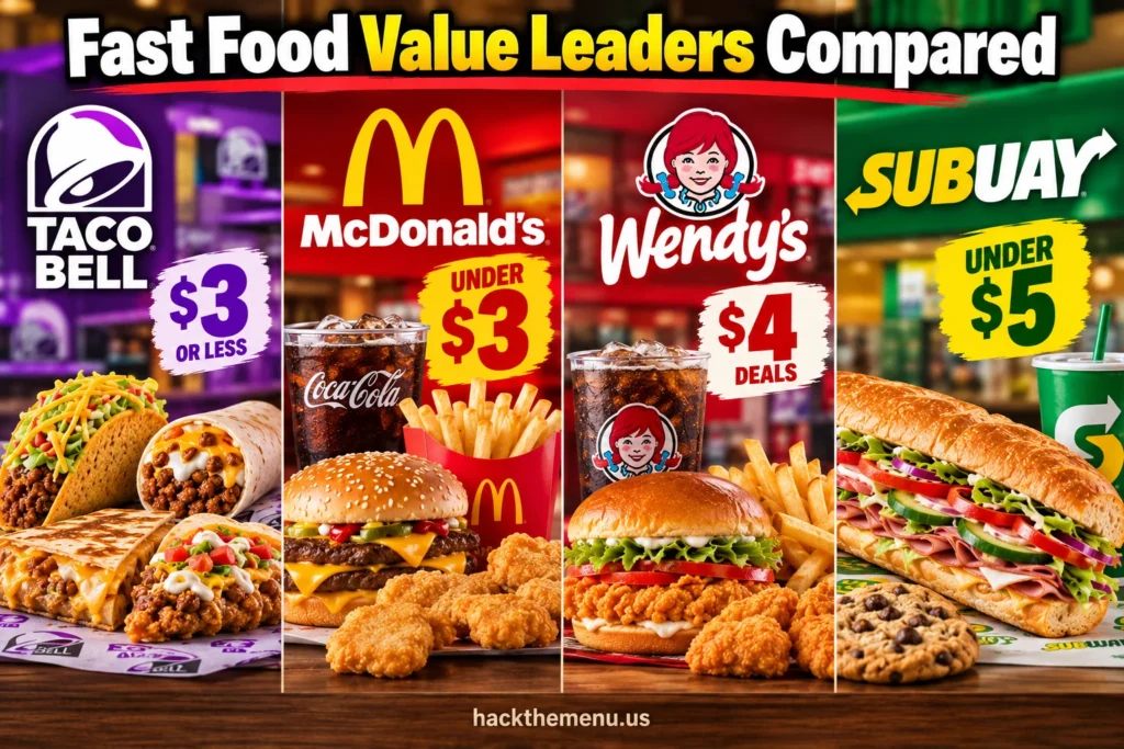 Cheapest fast food chains value leaders comparison infographic