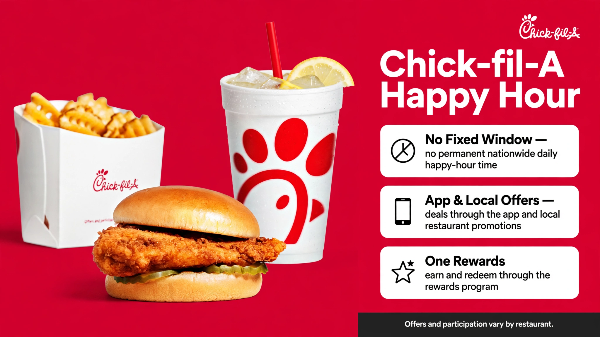 Chick-fil-A Happy Hour Guide infographic