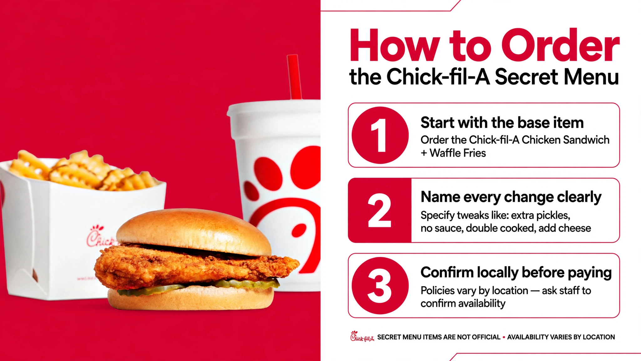 How to Order Chick-fil-A Secret Menu infographic
