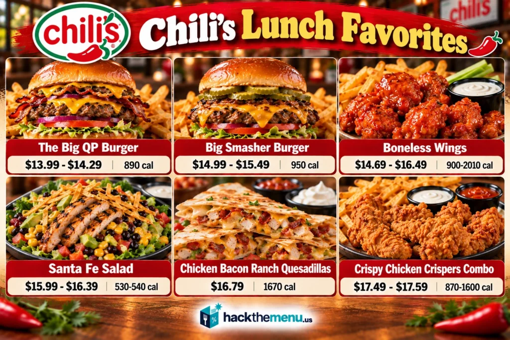 Chilis Menu Lunch Favorites infographic