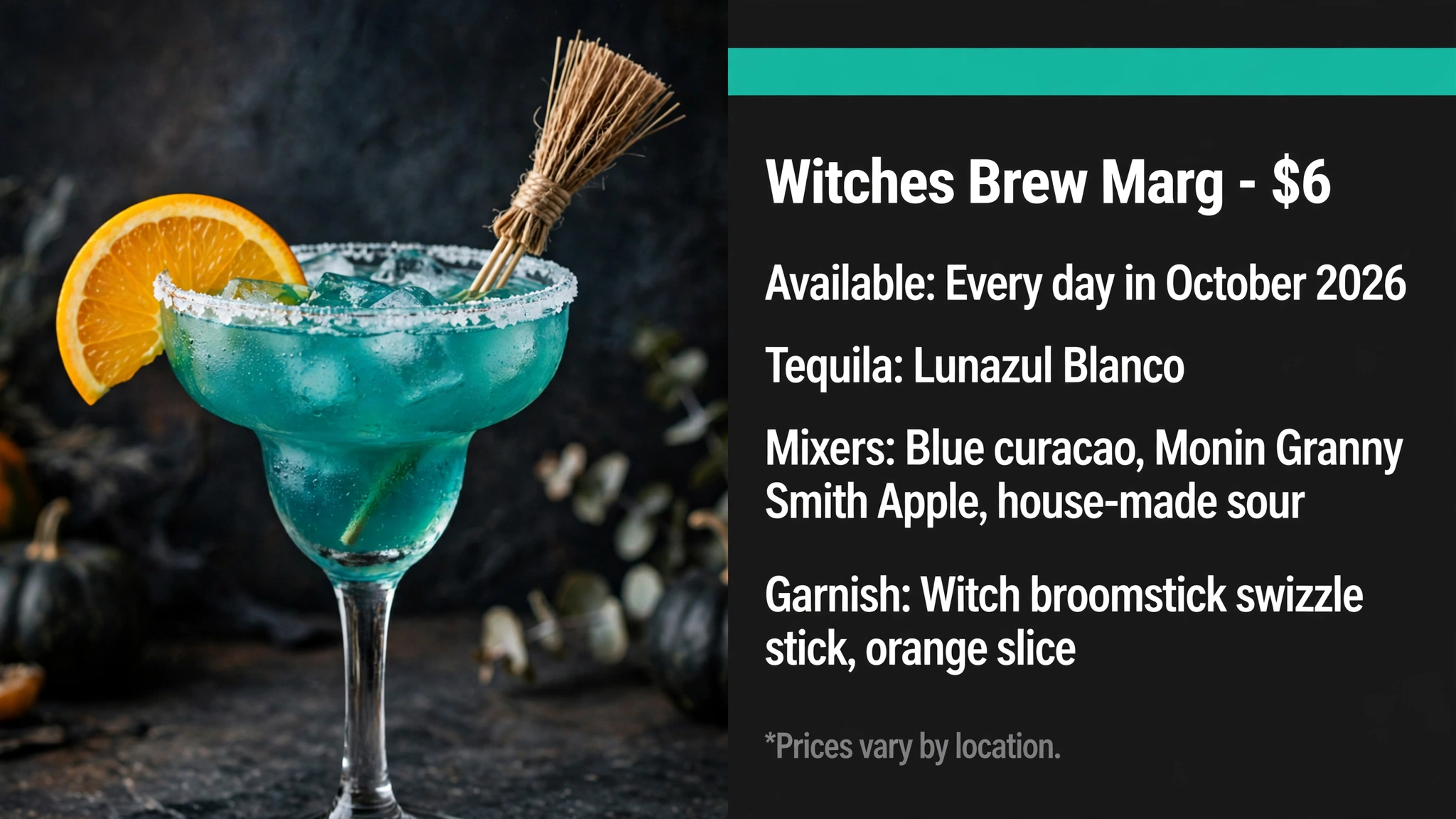 Chilis Witches Brew Margarita deal infographic