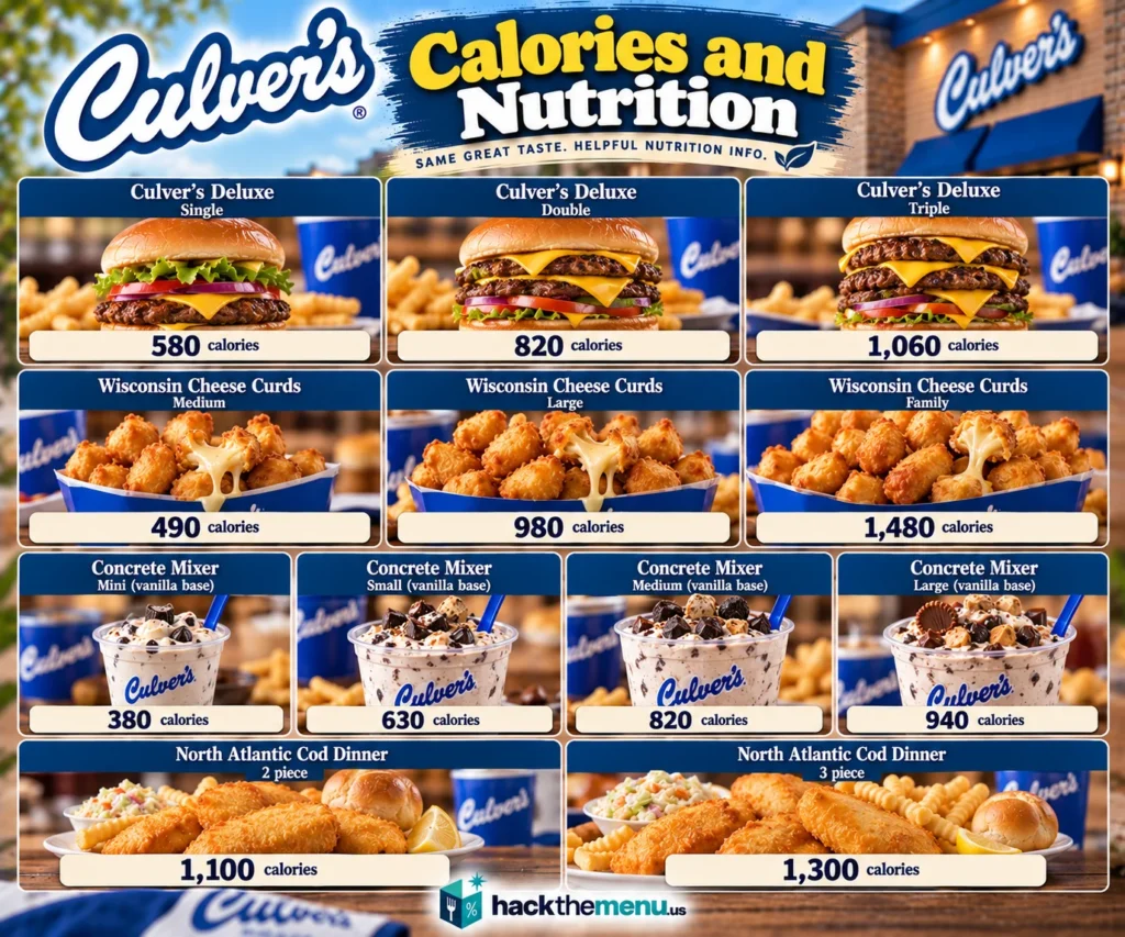 Culver's Calories and Nutrition