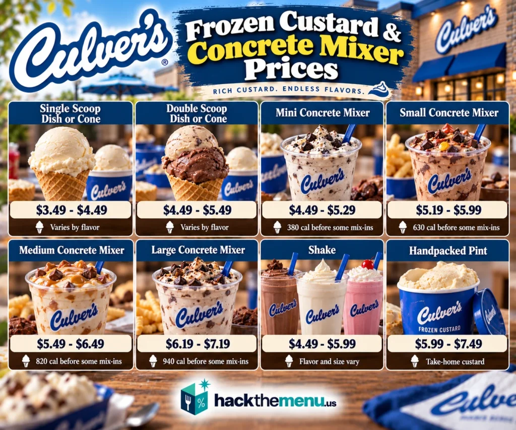 Culver's Frozen Custard and Concrete Mixer Prices