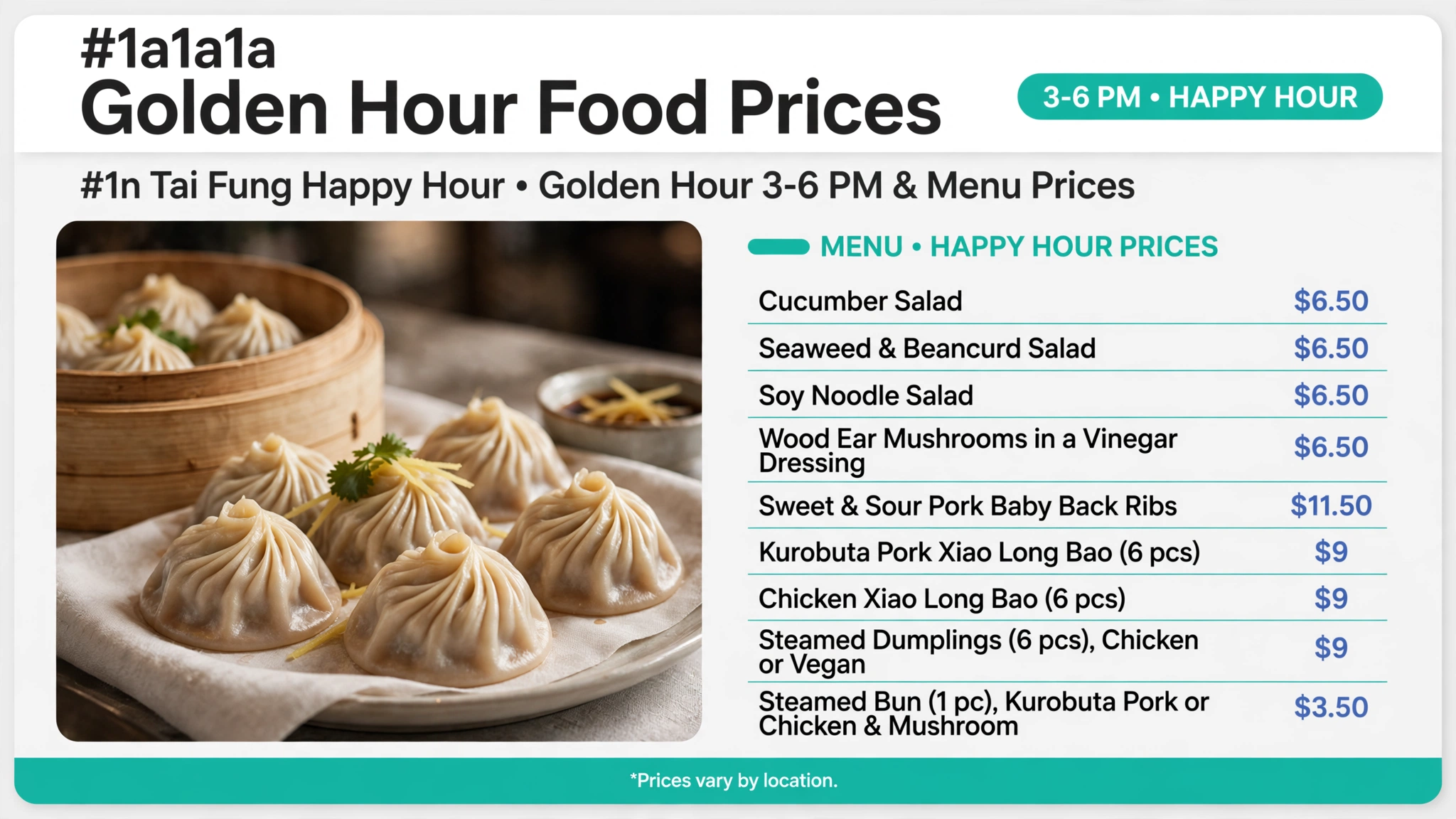 Din Tai Fung Golden Hour food prices infographic