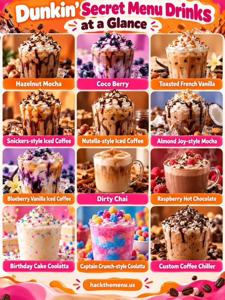 Dunkin Secret Menu Hacks infographic