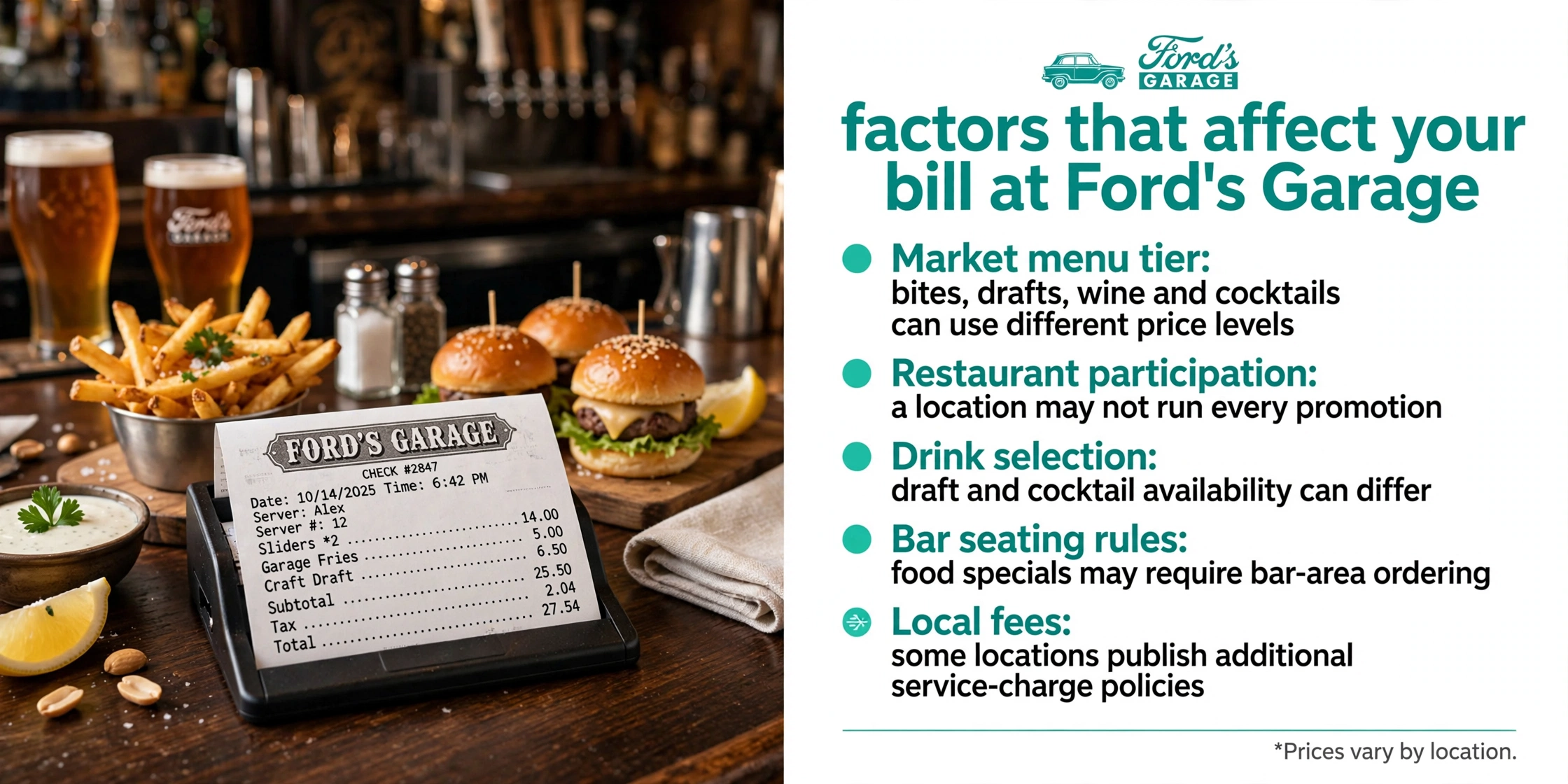 Factors that affect your Ford's Garage bill infographic