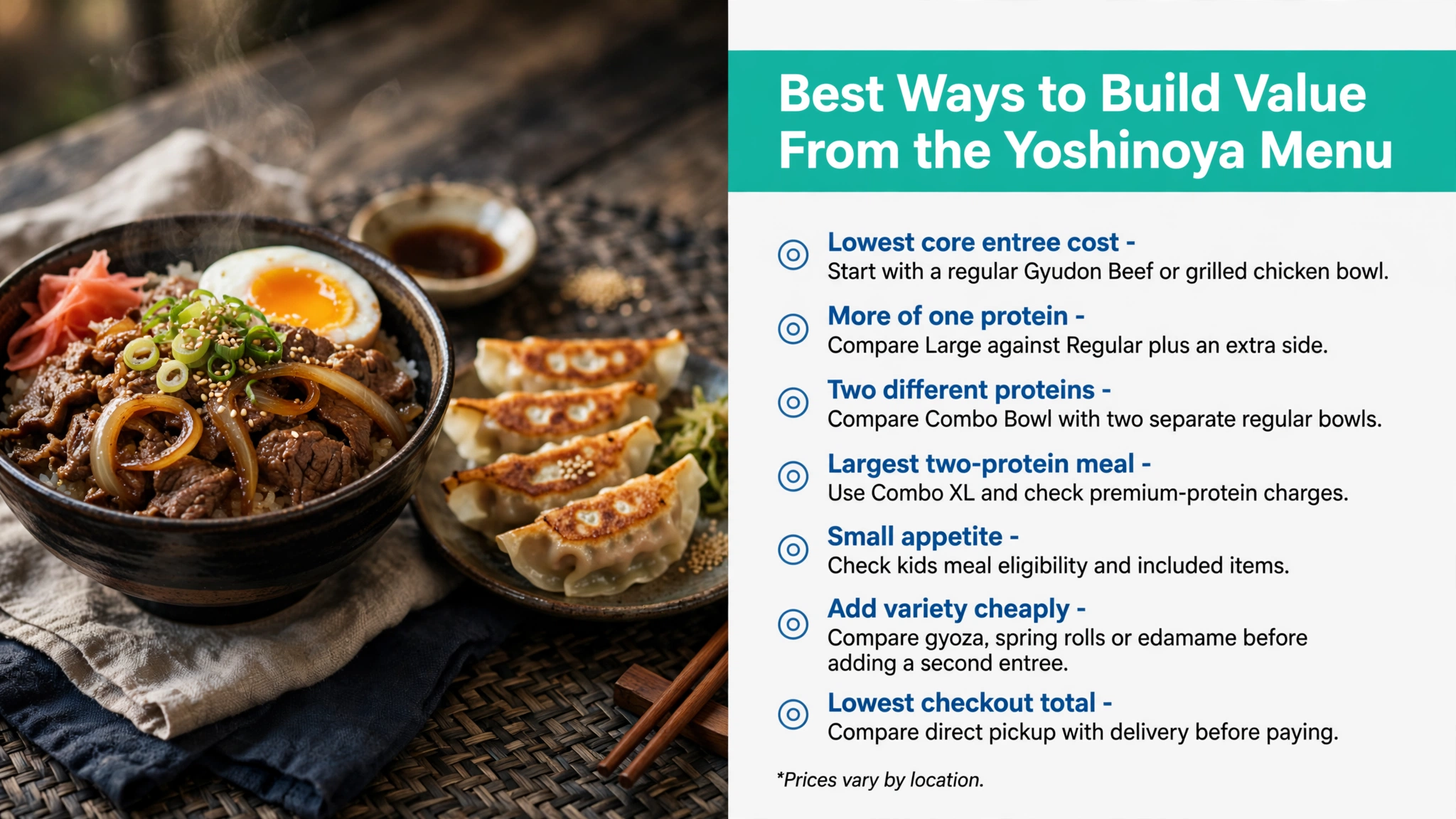 Infographic: best ways to build value from the Yoshinoya menu
