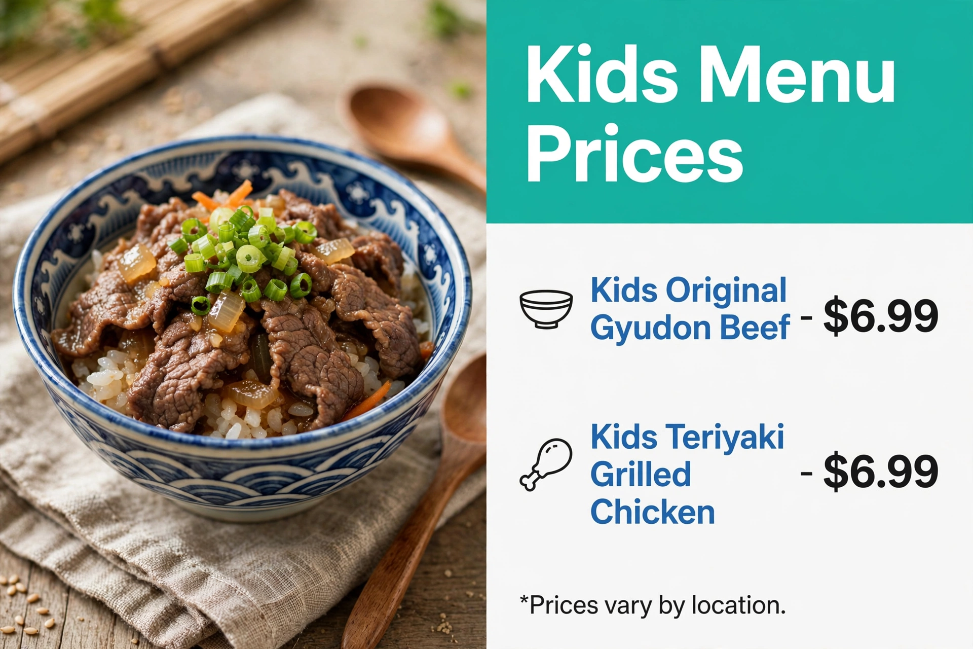 Infographic: Yoshinoya kids menu prices