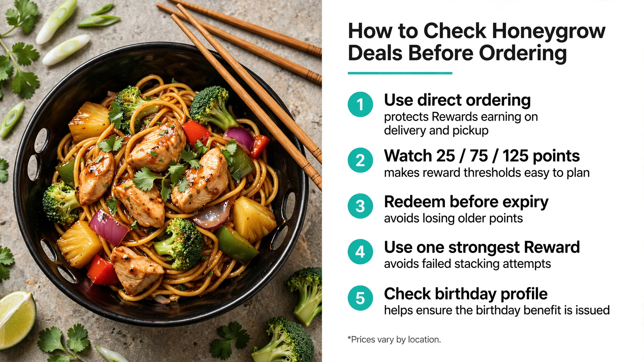 Honeygrow deals tips infographic