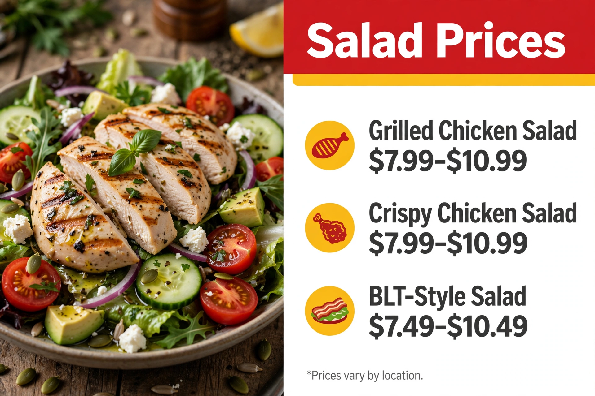 Jack's salad prices infographic