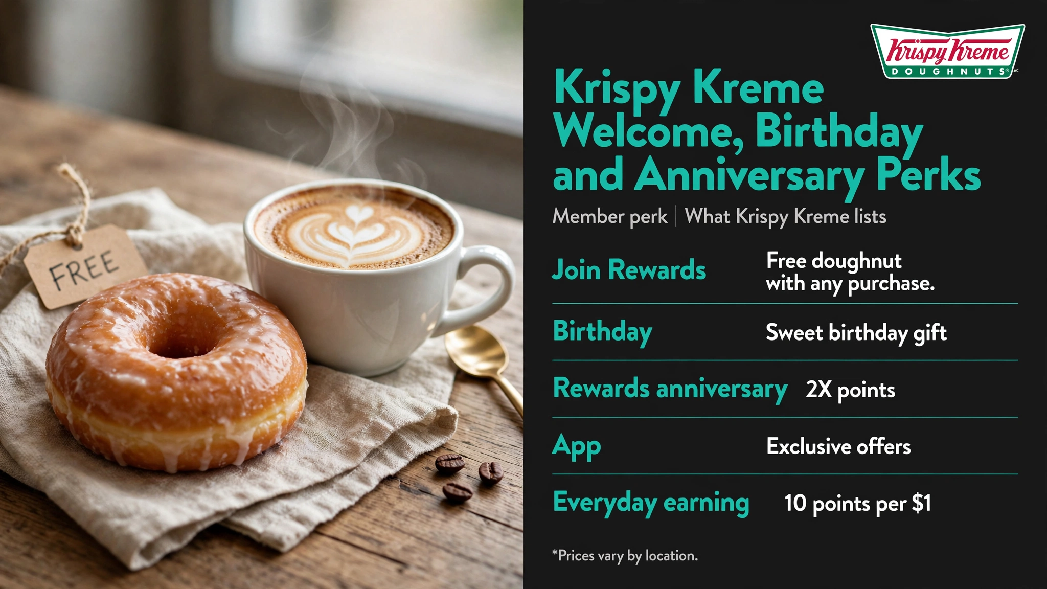 Infographic: Krispy Kreme Krispy Kreme Welcome, Birthday and Anniversary Perks
