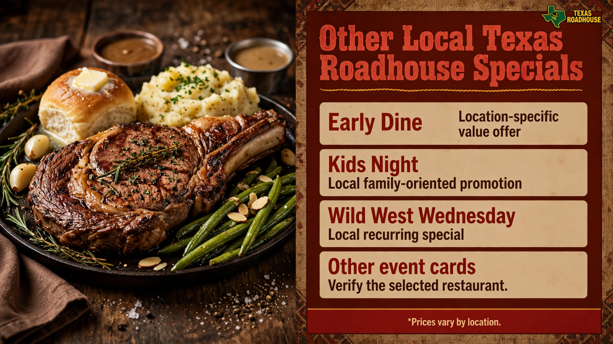 Texas Roadhouse local specials infographic