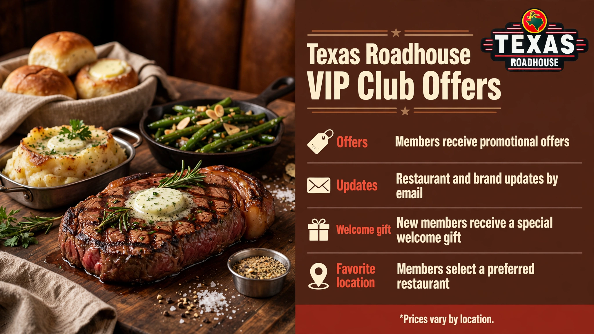 Texas Roadhouse VIP Club offers infographic