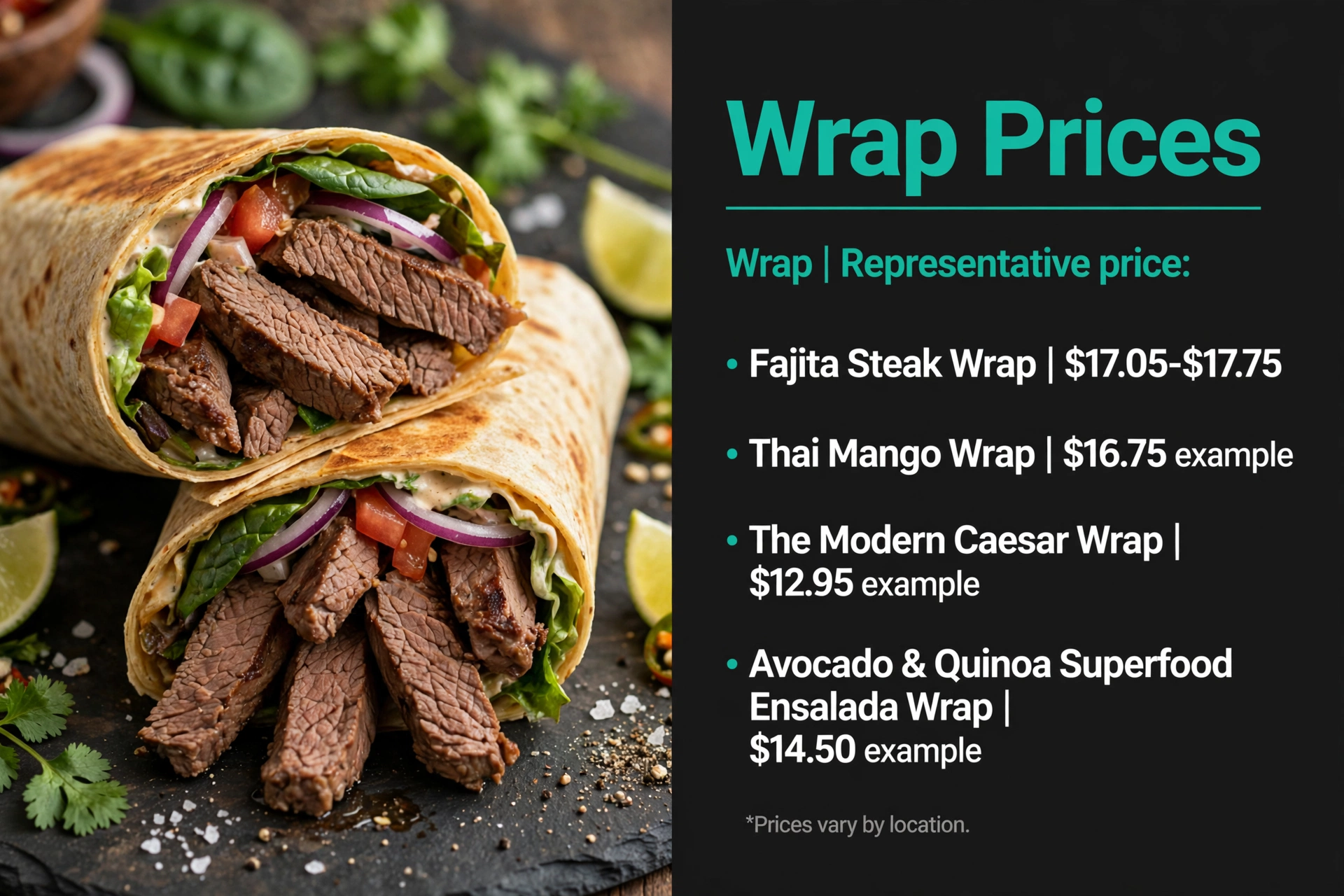 Infographic: Mendocino Farms Wrap Prices menu prices