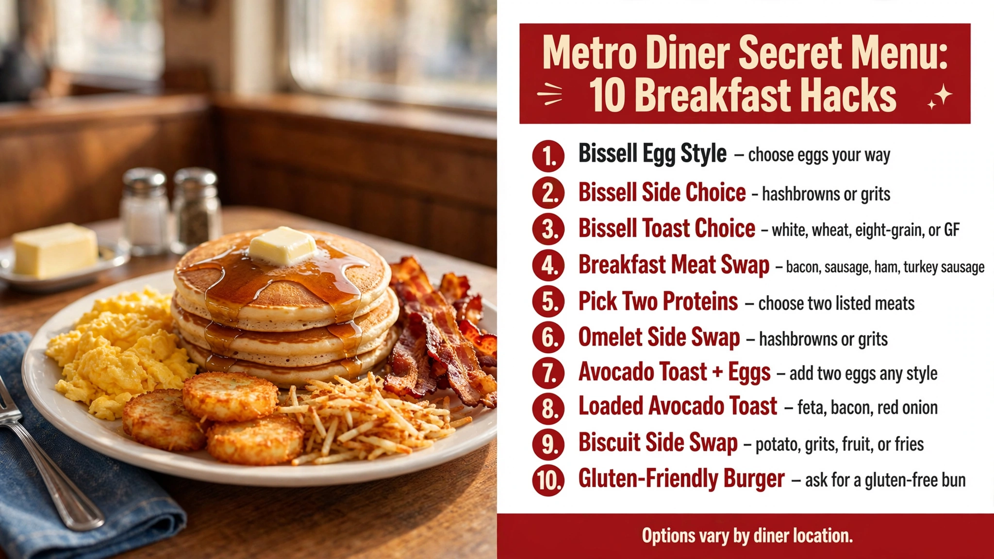 Metro Diner Secret Menu: 10 Breakfast Hacks infographic