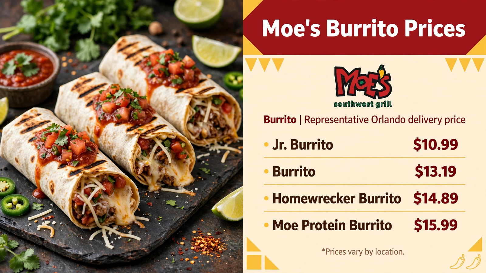 Moe's Southwest Grill menu table 2 infographic