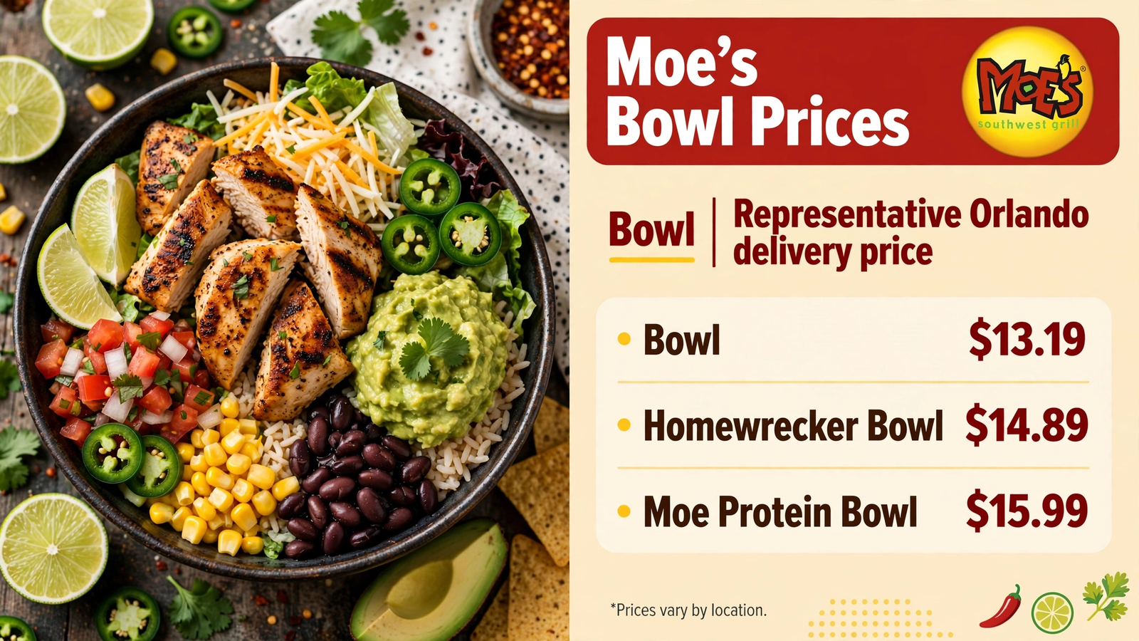 Moe's Southwest Grill menu table 3 infographic