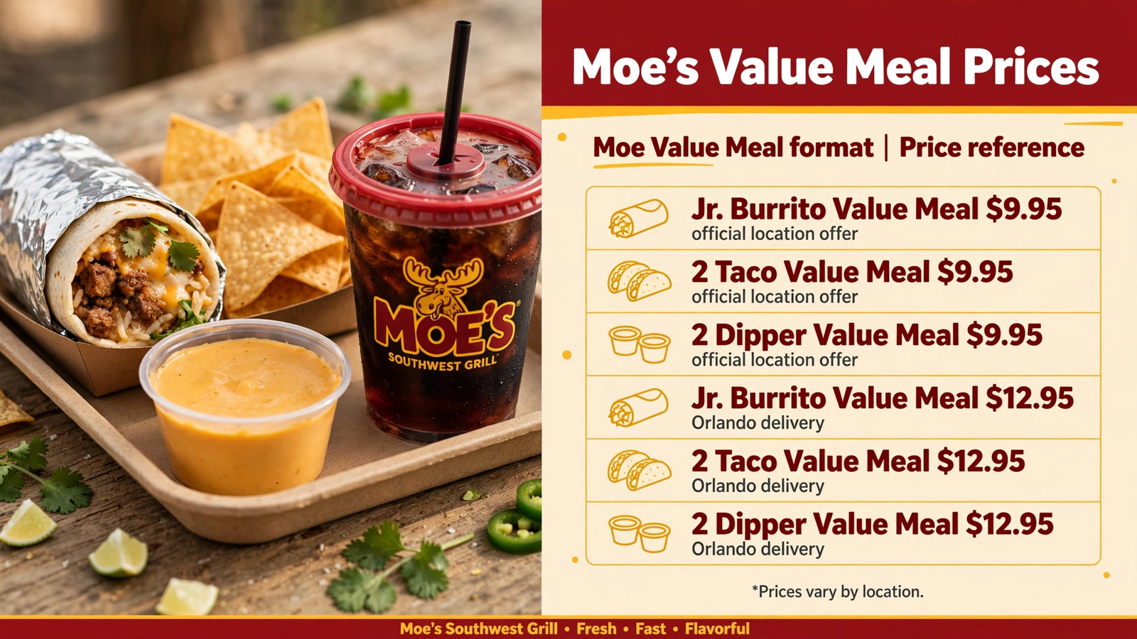 Moe's Southwest Grill menu table 5 infographic