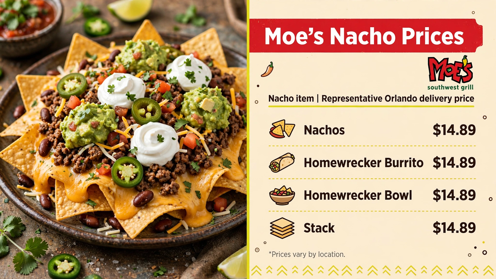 Moe's Southwest Grill menu table 10 infographic