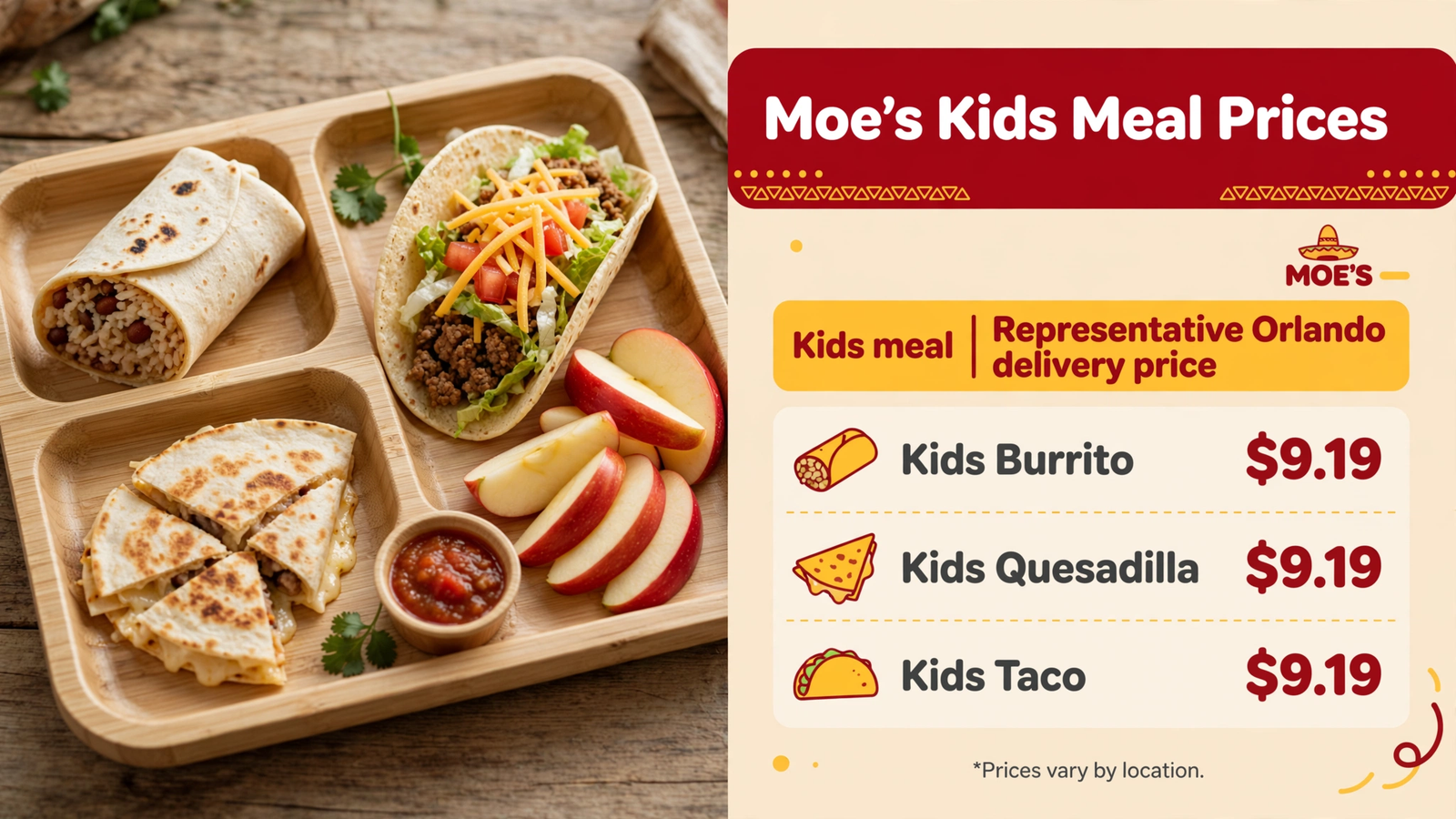 Moe's Southwest Grill menu table 12 infographic