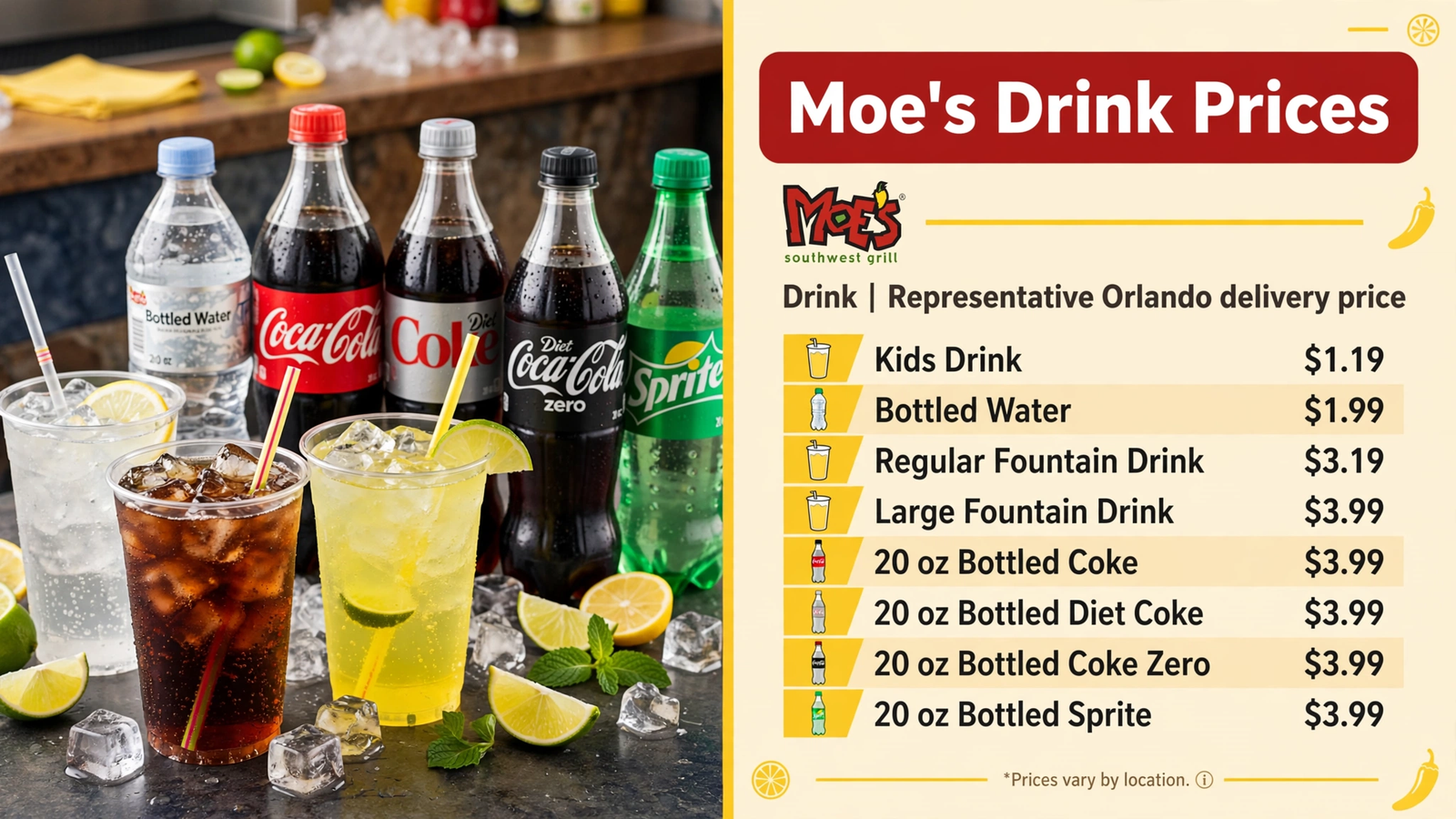 Moe's Southwest Grill menu table 13 infographic