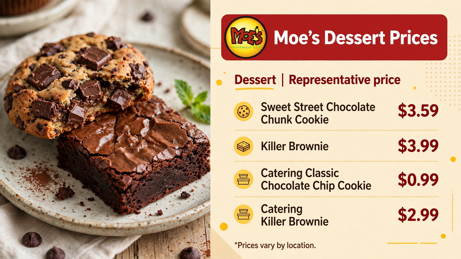 Moe's Southwest Grill menu table 14 infographic