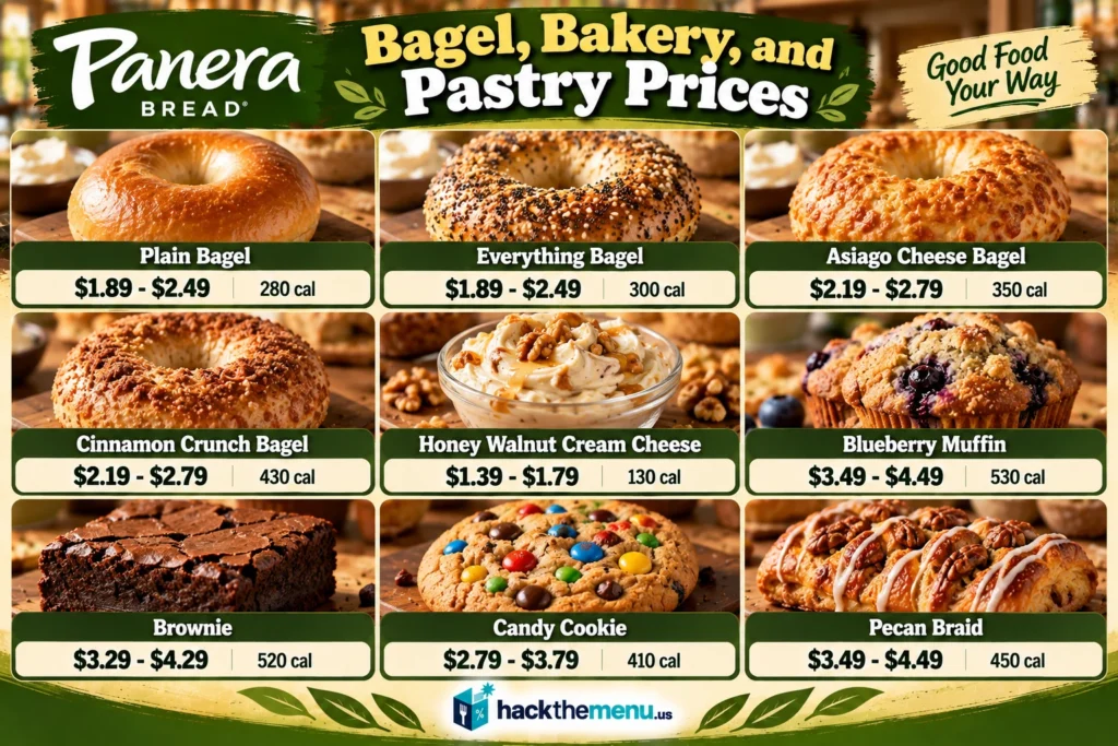 Panera Bread Menu Bakery infographic