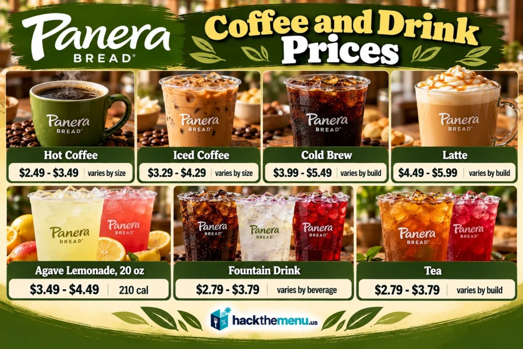 Panera Bread Menu Drinks infographic