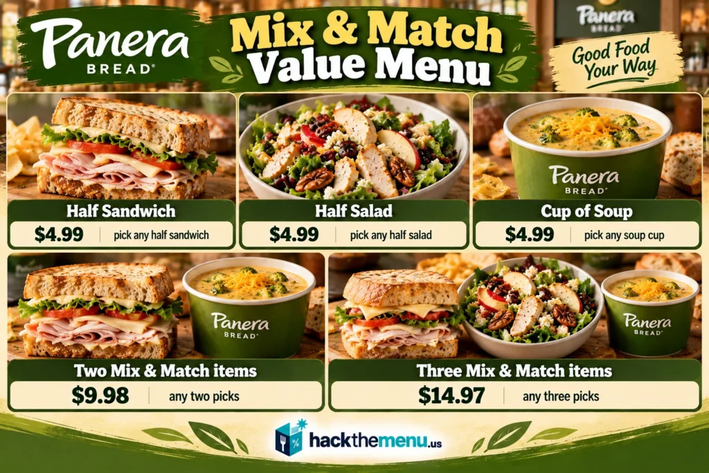 Panera Bread Menu Mix And Match infographic