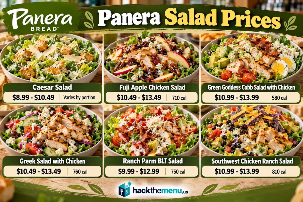 Panera Bread Menu Salads infographic