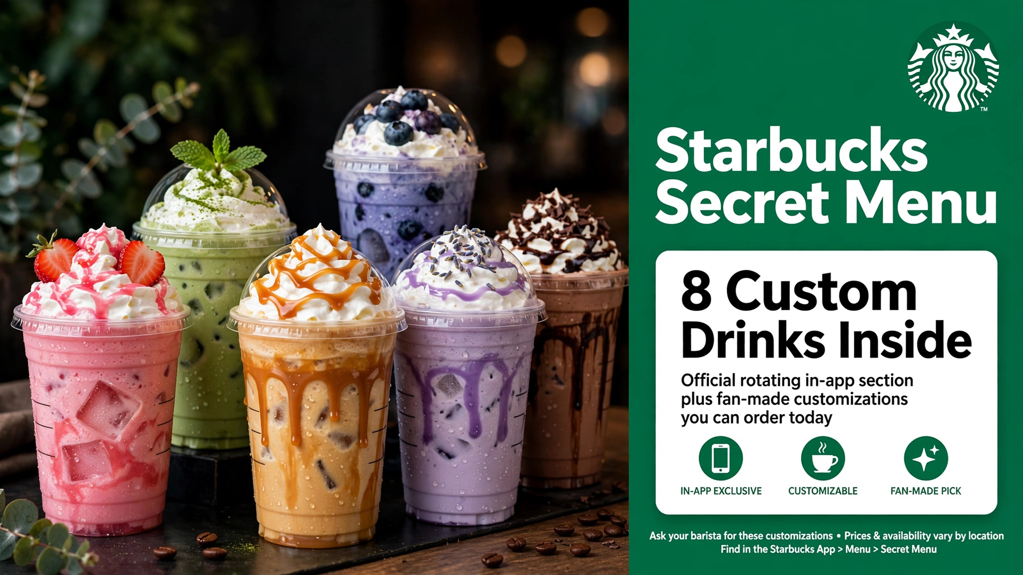 Starbucks Secret Menu Drinks infographic