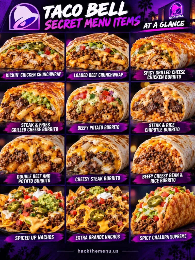 Taco Bell Secret Menu Hacks infographic