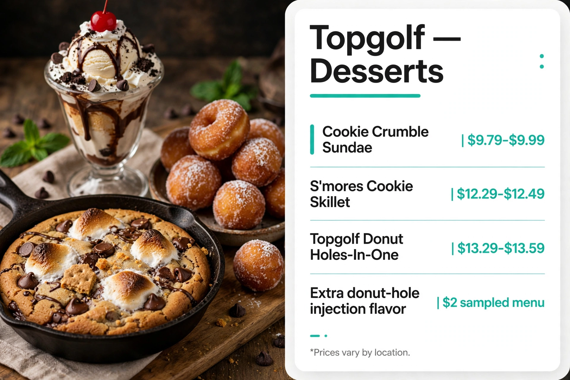 Topgolf menu prices: topgolf-menu-desserts-prices infographic