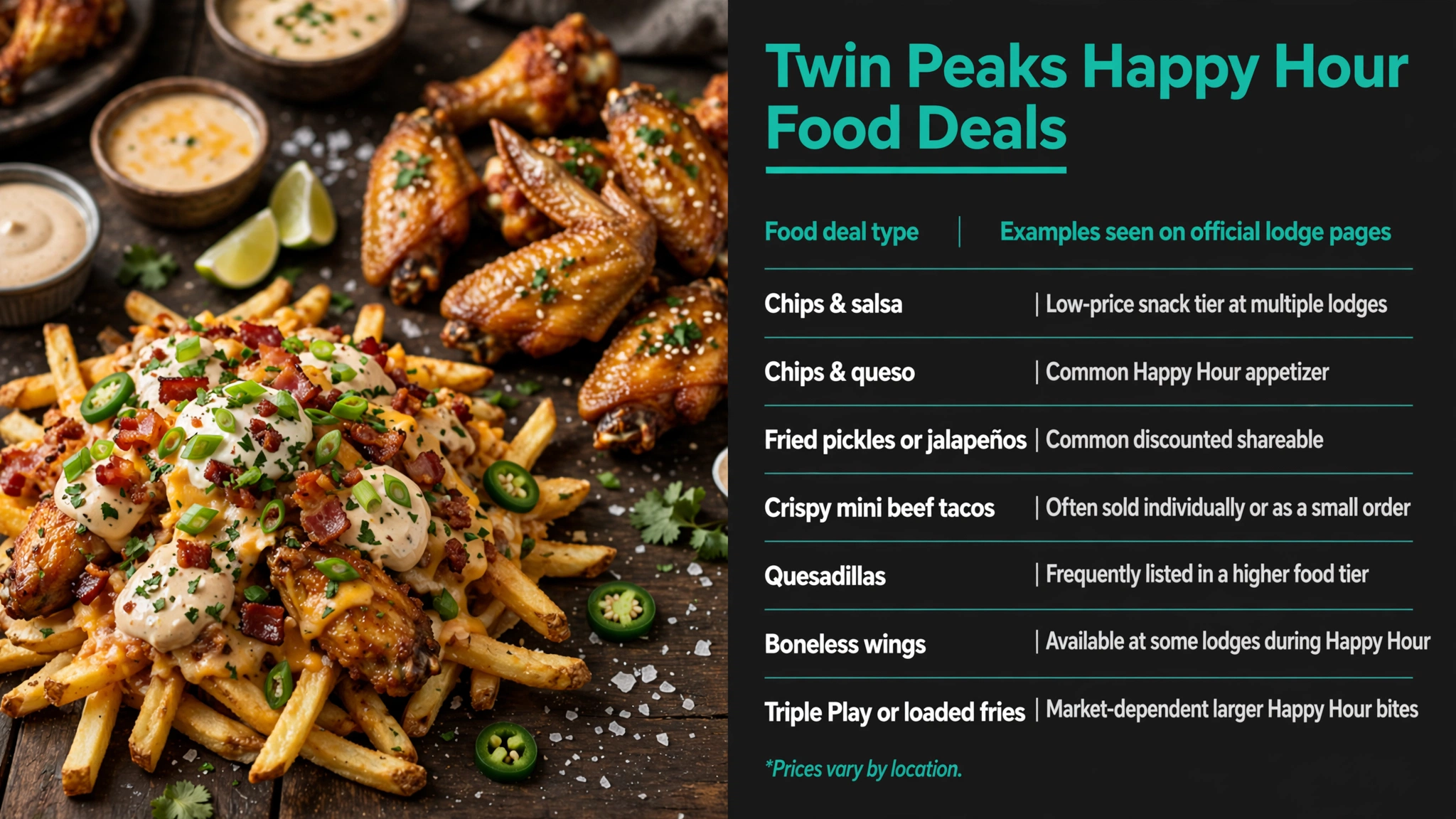 Infographic: Twin Peaks Twin Peaks Happy Hour Food Deals happy hour