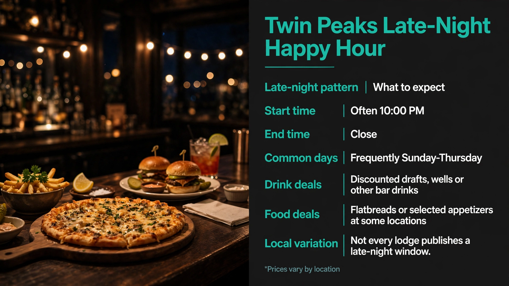 Infographic: Twin Peaks Twin Peaks Late-Night Happy Hour happy hour