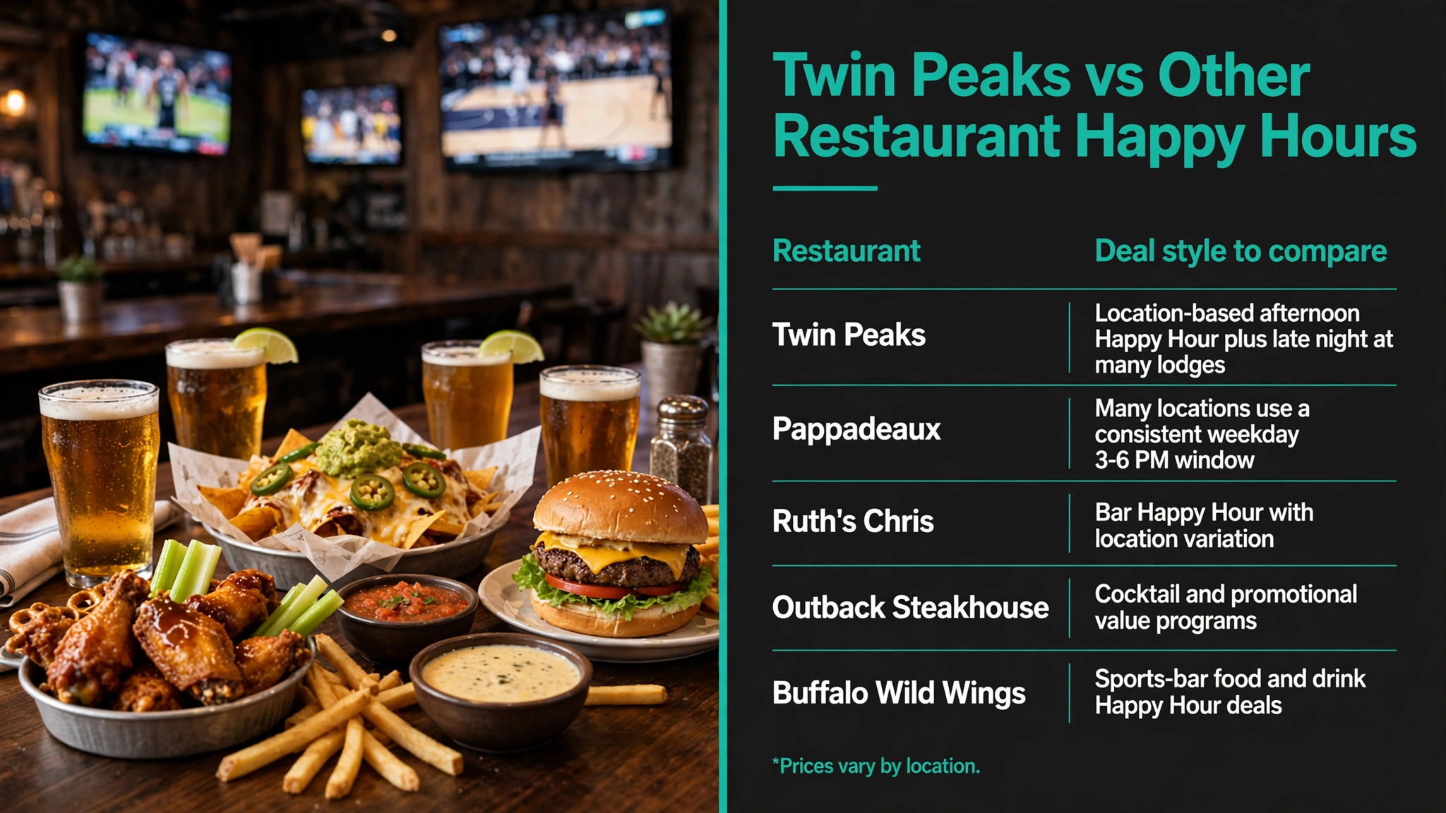 Infographic: Twin Peaks Twin Peaks vs Other Restaurant Happy Hours happy hour