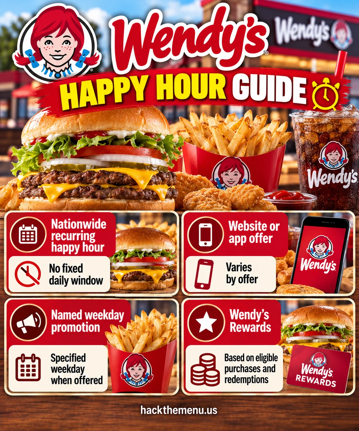 Wendys Happy Hour Times infographic