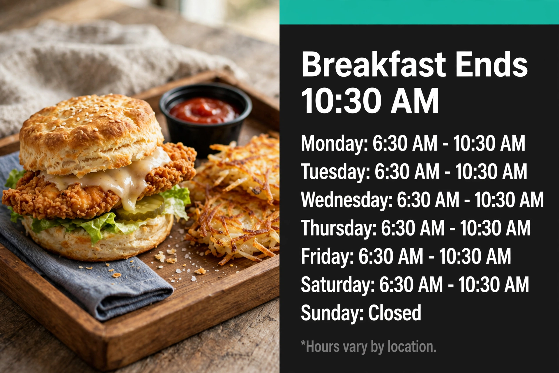 What Time Does Chick Fil A Stop Serving Breakfast deal infographic