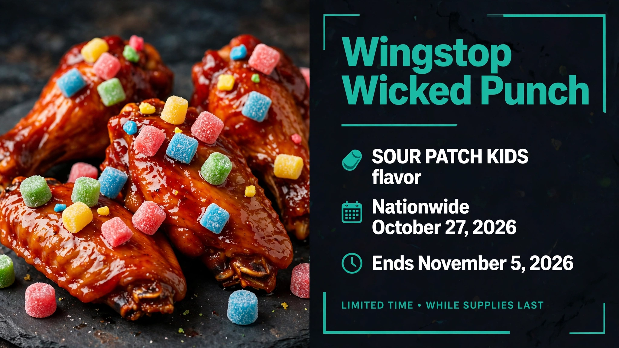 Wingstop Sour Patch Kids Wicked Punch deal infographic